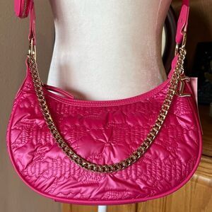 JUICY COUTURE Puff HalfMoon Crossbody Quilted Pink *NWT*